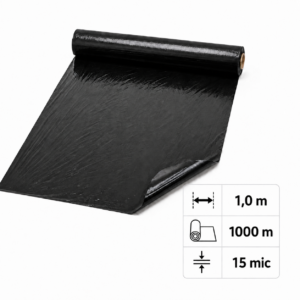 Folia ściółkująca bez otworów 15 mic 1×1000 m czarna